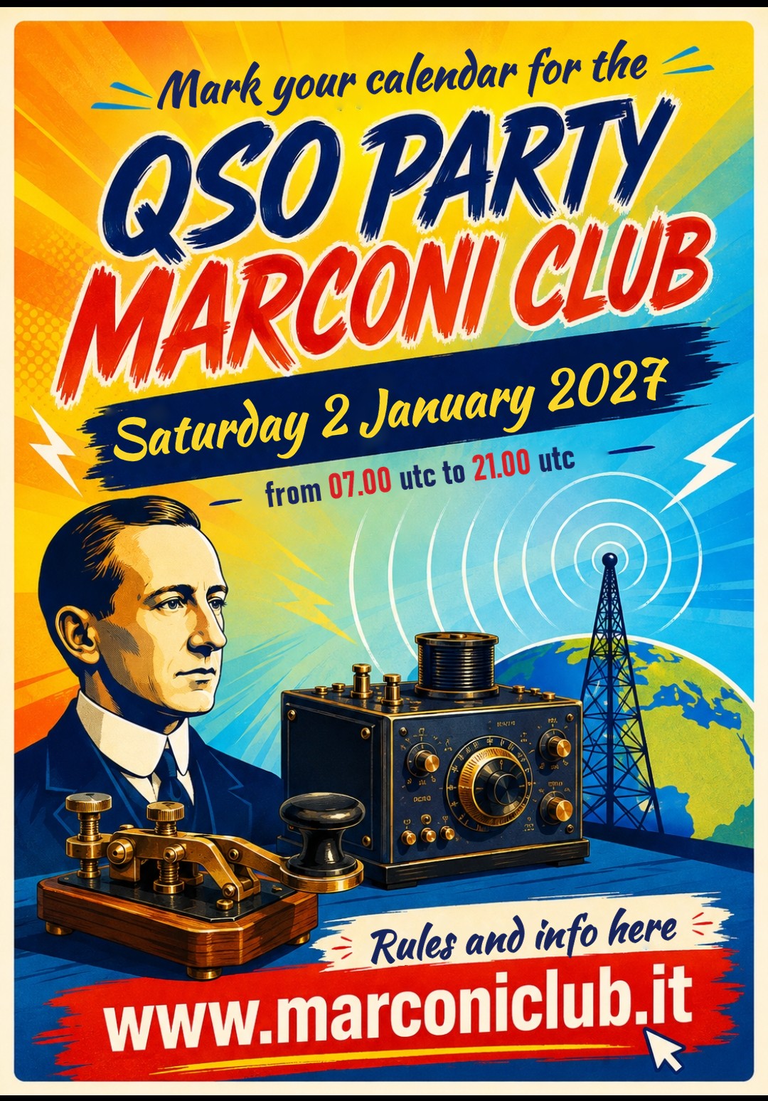 Marconi Club QSO Party Day - Saturday 2 January 2027
